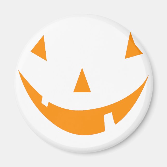 Orange Pumpkin Face Magnet (Front)