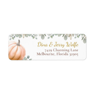 Orange Pumpkin Fall Baby Shower Return Address