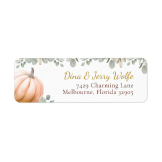 Orange Pumpkin Fall Baby Shower Return Address