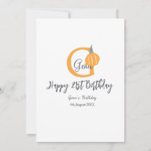 Orange pumpkin fall birthday 21st grey pastel fall
