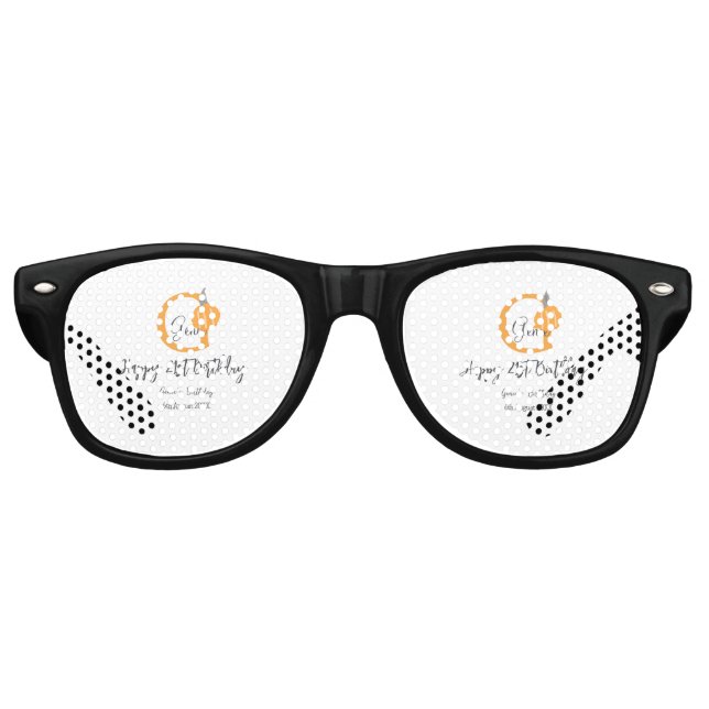 Orange pumpkin fall birthday 21st grey pastel fall retro sunglasses (Front)
