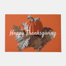 Orange Pumpkin Fall Leaf Wreath Thanksgiving