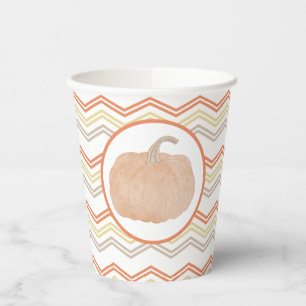 Orange Pumpkin Fall Party Paper Cups