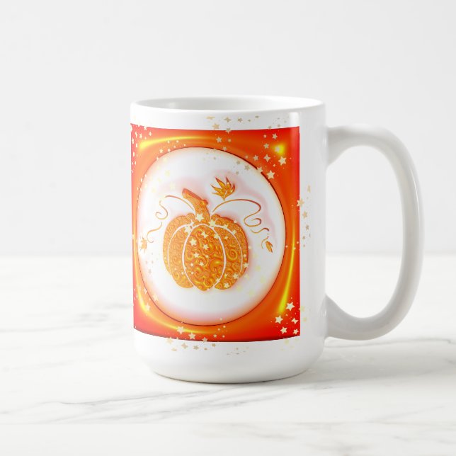 Orange Pumpkin, Fall, Thanksgiving, Halloween Coffee Mug (Right)