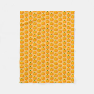 Orange Pumpkin Halloween Pattern Fleece Blanket