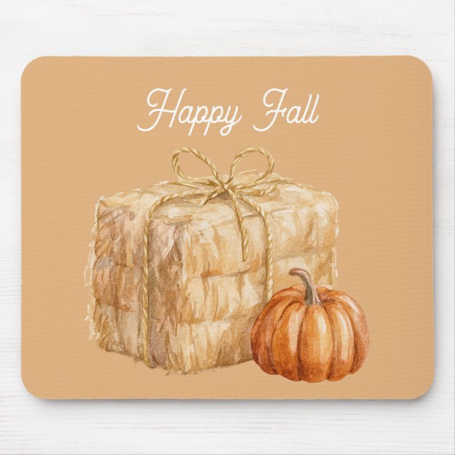 Orange Pumpkin Hay Mouse Pad (Front)