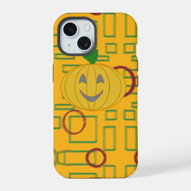 Orange Pumpkin iPhone 15 Case (Back)