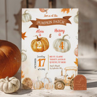 Orange Pumpkin Patch Tractor Joint Birthday