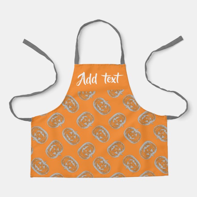 Orange pumpkin pattern apron (Front)
