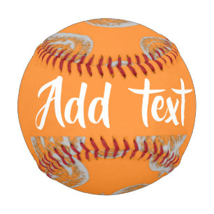 Orange pumpkin pattern baseball