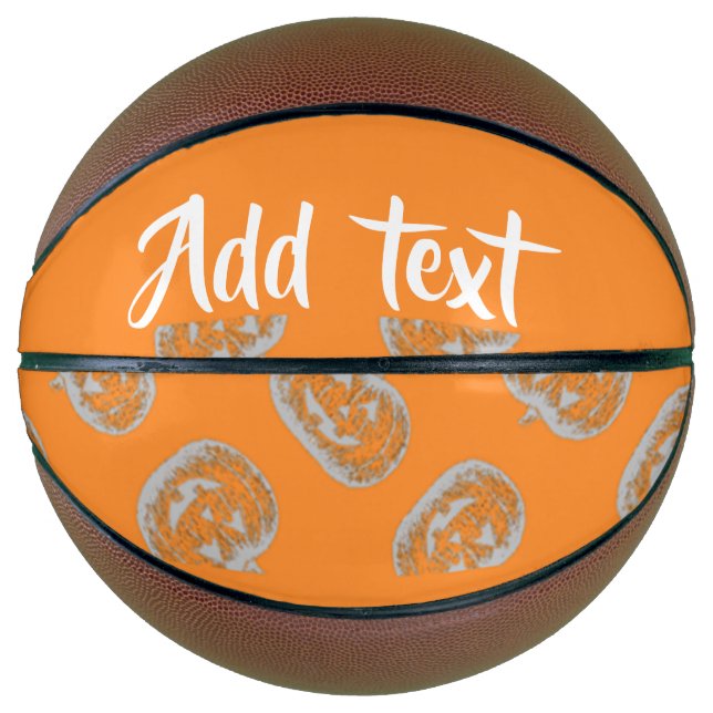 Orange pumpkin pattern basketball (Front)