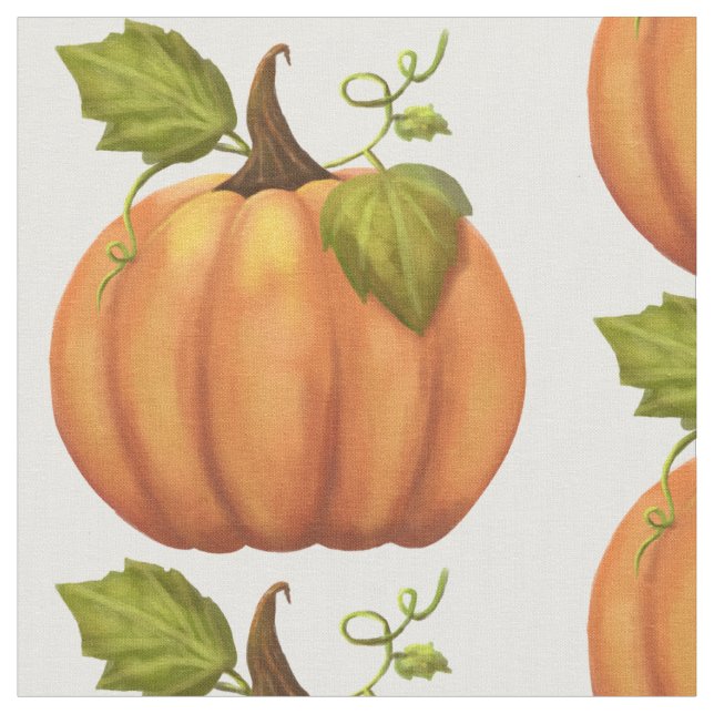 Orange Pumpkin Pattern Fabric (Close Up)
