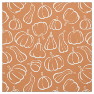 Orange Pumpkin Pattern Fall Autumn Halloween Fabric