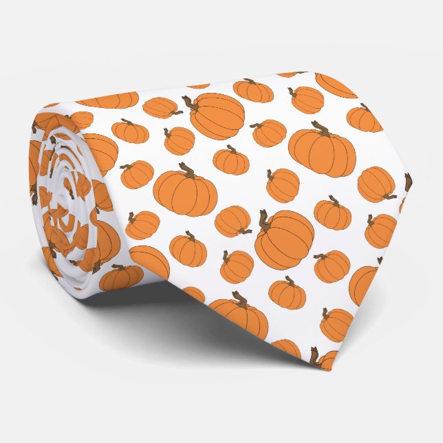 orange pumpkin pattern tie (Rolled)