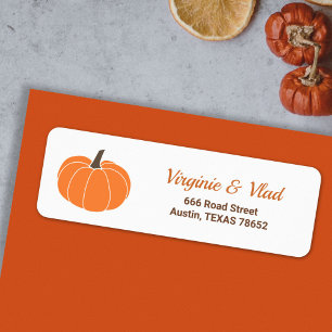Orange Pumpkin return address label