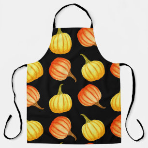 Orange Pumpkin: Seamless Watercolor Pattern. Apron