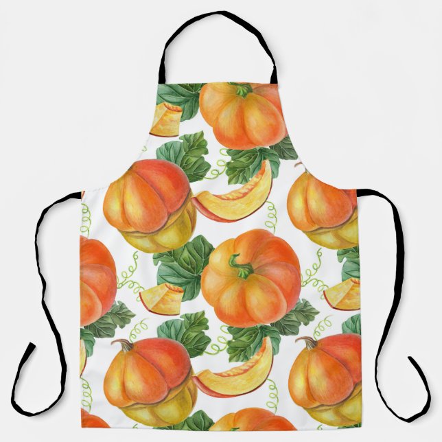 Orange Pumpkin: Summer-Autumn Vegetable Pattern. Apron (Front)