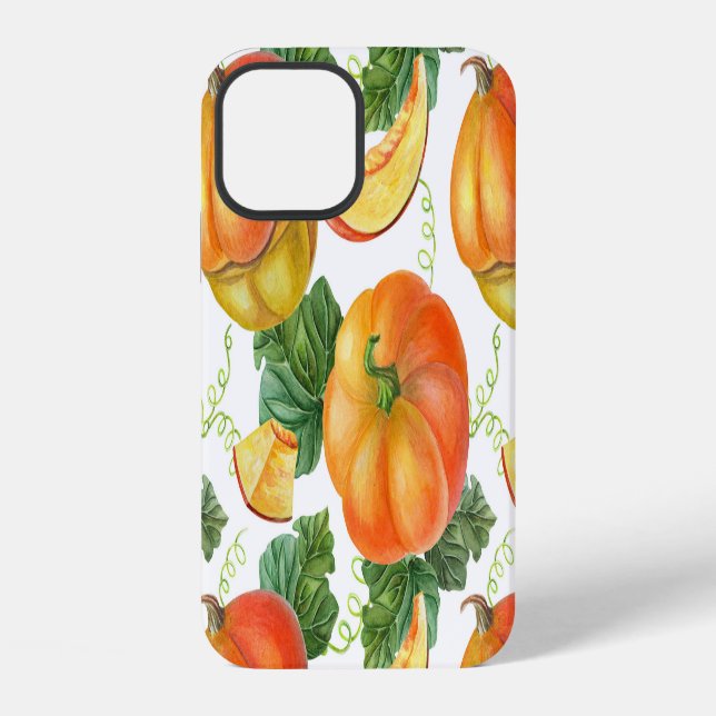 Orange Pumpkin: Summer-Autumn Vegetable Pattern. iPhone Case (Back)