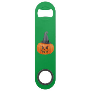 Orange pumpkin with dark grey hat Bottle Opener Bar Key