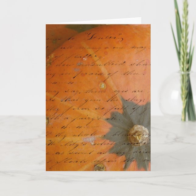 Orange Pumpkin with Handwriting All Occasions  Card (Front)