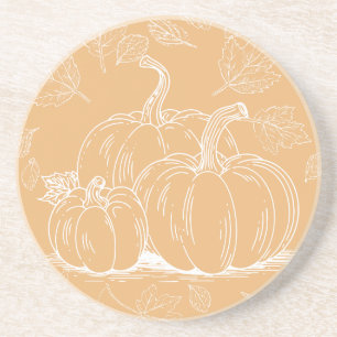 Orange Pumpkins Fall Autumn Thanksgiving Halloween Coaster