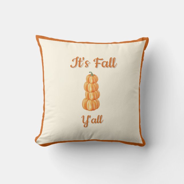 Orange Pumpkins – Farmhouse Fall Harvest Decor Throw Pillow (Front)