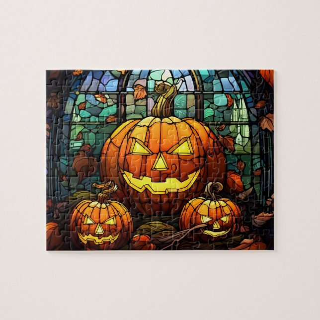 Orange Pumpkins Halloween Jigsaw puzzle (Horizontal)