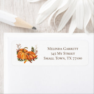 Orange Pumpkins Happy Fall Farm Custom Label