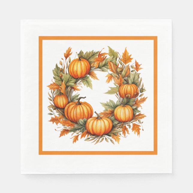 Orange Pumpkins Napkin (Front)