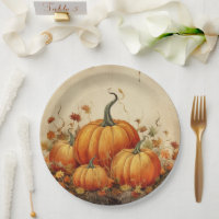 Orange Pumpkins Rustic Autumn