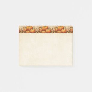 Orange Pumpkins Rustic Autumn Pattern Post-it Notes