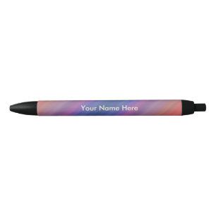 Orange Purple and Blue Stripes Pattern with Name Black Ink Pen