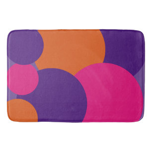 Orange, Purple and Hot Pink Polka Dots  Bath Mat