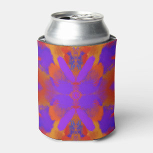Orange Purple And Red Abstract Graphic Art Design Can Cooler