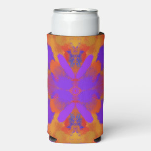 Orange Purple And Red Abstract Graphic Art Design Seltzer Can Cooler