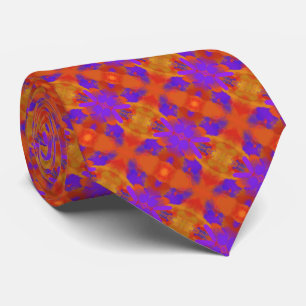 Orange Purple And Red Abstract Graphic Art Design Tie