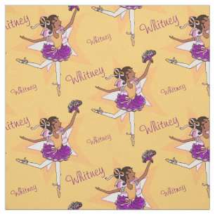 Orange Purple ballerina dark girl custom fabric