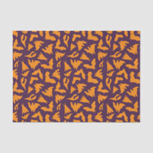 Orange Purple Bats pattern Halloween Tissue Paper