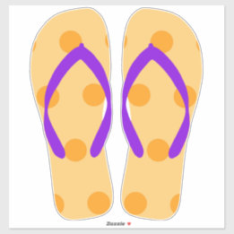 Orange Purple  Beachy Flip Flops Beach Sandals