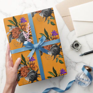Orange & Purple Bloom Wrapping Paper