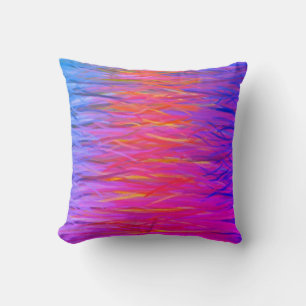 Orange Purple Blue Abstract Painting Throw Pillow