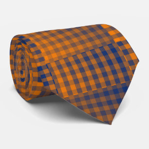 Orange Purple Checker Abstract Pattern Tie