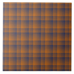 Orange Purple Checker Abstract Pattern Tile