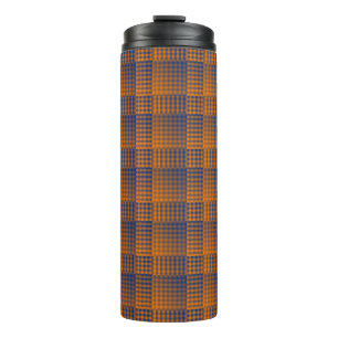 Orange Purple Chequered Abstract Pattern Thermal Tumbler