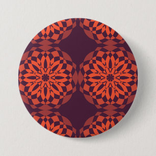 Orange purple cool, unique, trendy flower abstract 3 inch round button