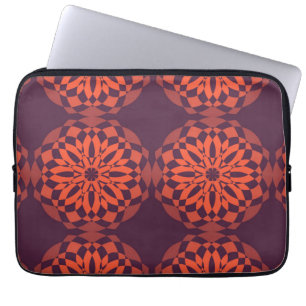 Orange purple cool, unique, trendy flower abstract laptop sleeve