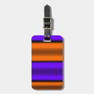Orange & Purple Horizontal Stripes Luggage Tag