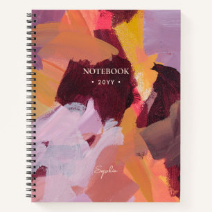 Orange & Purple   Modern Abstract Art Personalized Notebook