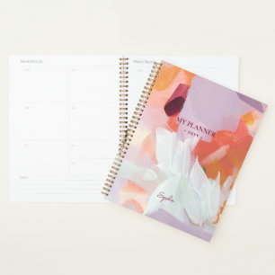 Orange & Purple Modern Abstract Art Personalized Planner