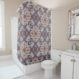 Orange Purple Native Tribal Mosaic Pattern